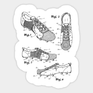 Soccer Training Shoe Vintage Patent Hand Drawing Sticker